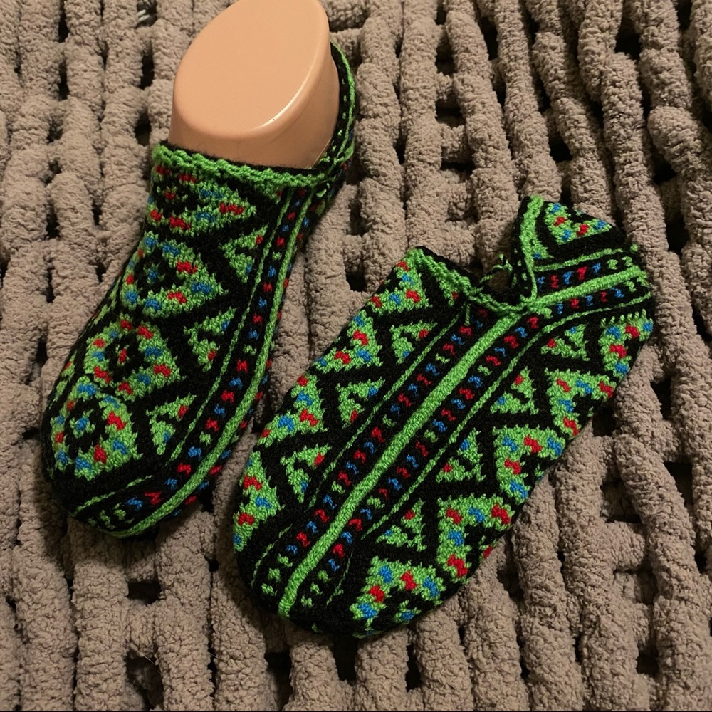 Hand Knitted Turkish Wool Socks | 100 % Natural Wool | Indoor Slipper Socks